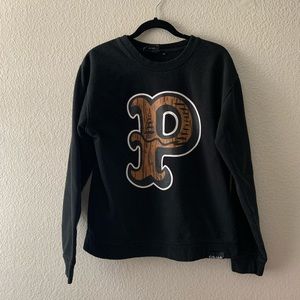 Pink Dolphin Black P Logo Text Sweatshirt Medium